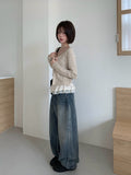 Sone Vintage Washing Wide Denim Pants