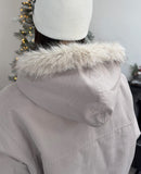 Rat Fur Hooded Bomber Jacket