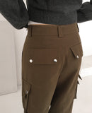 Zon Pintuck Wide Cargo Two-Way Cotton Pants