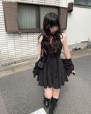 [Muffler set] Dev Flare Sleeveless Mini One Piece Set