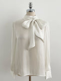 Neju Bling Satin Tie Blouse
