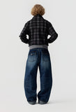 studded denim roll-up pants