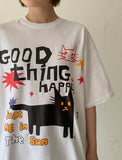 Bellevue Cat Print Oversized Short Sleeve Tee