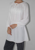 WAIST SHIRRING LONG BLOUSE