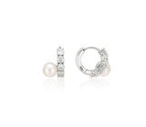 Essence Silver (W) Moissanite Freshwater Pearl Earrings 5mm