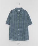 [unisex] Hyotao Check Over Short Sleeve Shirt