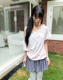 Peku One-Shoulder Short Sleeve T-shirt