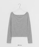 Domas Off-Shoulder Boat Neck Long Sleeve T-Shirt