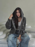 Noxie Pigment Embroidered Two-Way Hood Zip Up
