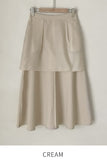 Meshu Suede Flare Long Skirt (Belt Set)