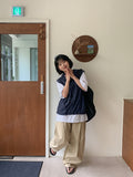 [unisex] Bitmottle Curved Banding Balloon Wide Pants