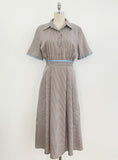 Etoile Color Matching Stripe Shirt One Piece (Belt Set)