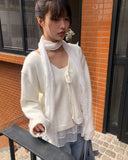 Peron Layered Knit Bolero Cardigan Sleeveless Set