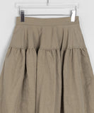 Kenku Nylon Banding Flared Midi Skirt