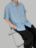 Rope denim short sleeve shirt