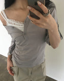 Turning Roll-up Three Quarter T-shirt