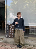 Ryuson Cargo Cotton Banding Balloon Wide Pants