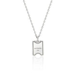 Volume Square Silver (W) H BAR Necklace M