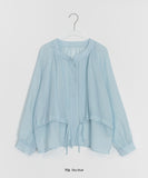 Senbaco Ribbon Layered Sleeveless Blouse