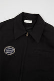 Engineered patch collar work jacket