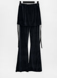 Leel Velvet Shirring Skirt Pants