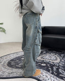Herique Rivet Cargo Denim Pants