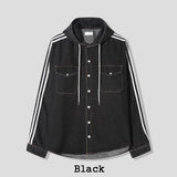 Fran Track Hooded Denim Shirt