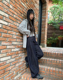 [MADE] Rude Raw Denim Stitch Balloon Fit Wide Long Pants