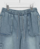 [Unisex] Malant Washing Denim Cargo Bermuda Pants