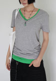 SOFT LONG V-NECK TEE