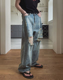 Kuda Damaged Wide Denim Pants