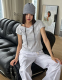 Clothi Solid Crop Short Sleeve Hoodie