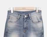 Shiroon Stud Cut Bootcut Washed Denim Pants