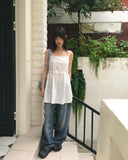 MUKE Pintuck Lace String Vacation-Look Sleeveless One Piece