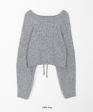 Locoi back ribbon mix color wool crop knit