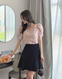 Seon Tweed Flare Mini Skirt