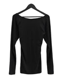 Mutton Sleeve Deep V-Neck Long T-Shirt