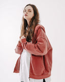 Dust pigment hood zip-up