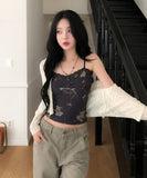 Louve Slub Knit Hooded Cardigan