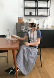 EMBO CHECK LONG SKIRT