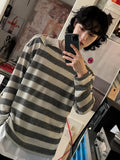Shoulder snap stripe see-through tee