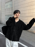 Ethnic fur cardigan