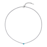 [SET] Essence Heart Silver Tennis Necklace + Bracelet Set