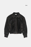 Northway washed leather collar jumper
