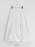 Kaa Balloon Pintuck Nylon Long Skirt