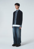 ROUGH WASHED HIGH NECK ZIP-UP CARDIGAN