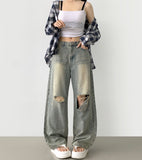 Summer No-Fade Balloon Wide-Fit Denim Pants