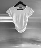 Cello Shirred Round Short Sleeve Tee