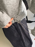 Furba Pintuck Shirred Raw Denim Two-Way Long Wide Jogger Pants