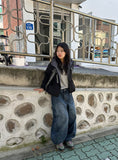 [unisex] Crion Washed Denim Banding Balloon Wide Pants